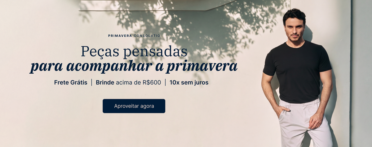Banner Primavera Consolatio desktop: peças pensadas para acompanhar a primavera