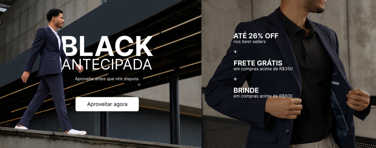 Black Antecipada: até 26% off nos best-sellers, frete grátis acima de R$350, brinde acima de R$600