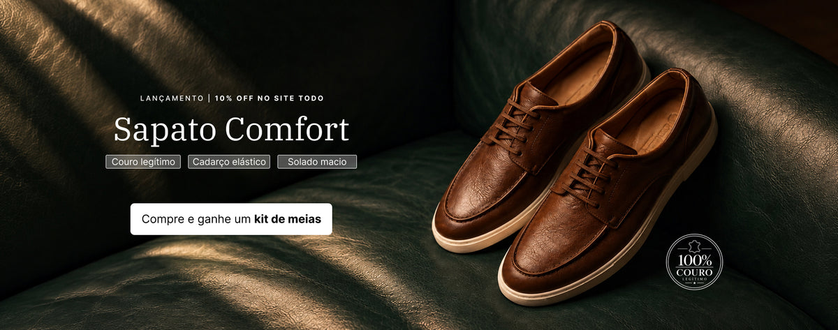 Lançamento Sapato Couro Legítimo Comfort