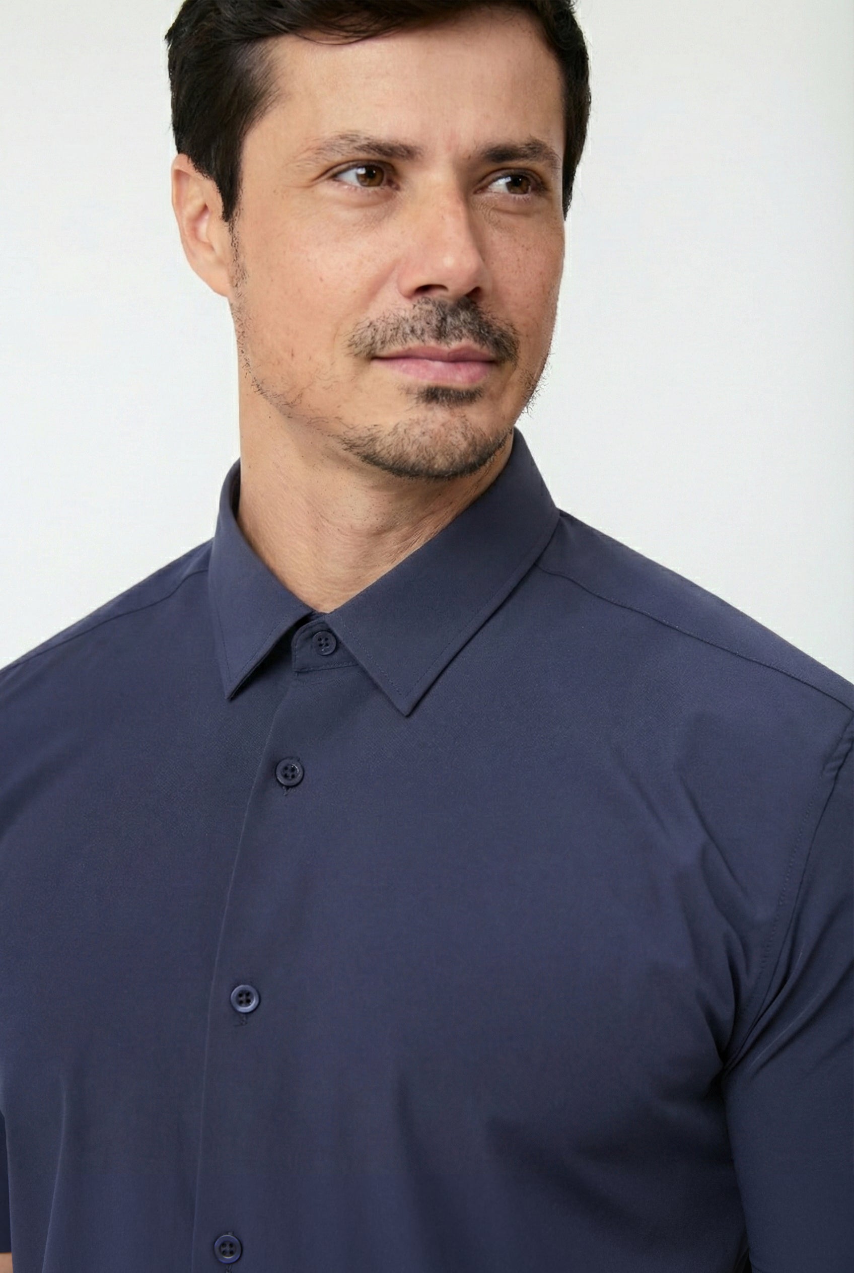 Camisa Social Anti-Amassado Flex Manga Curta