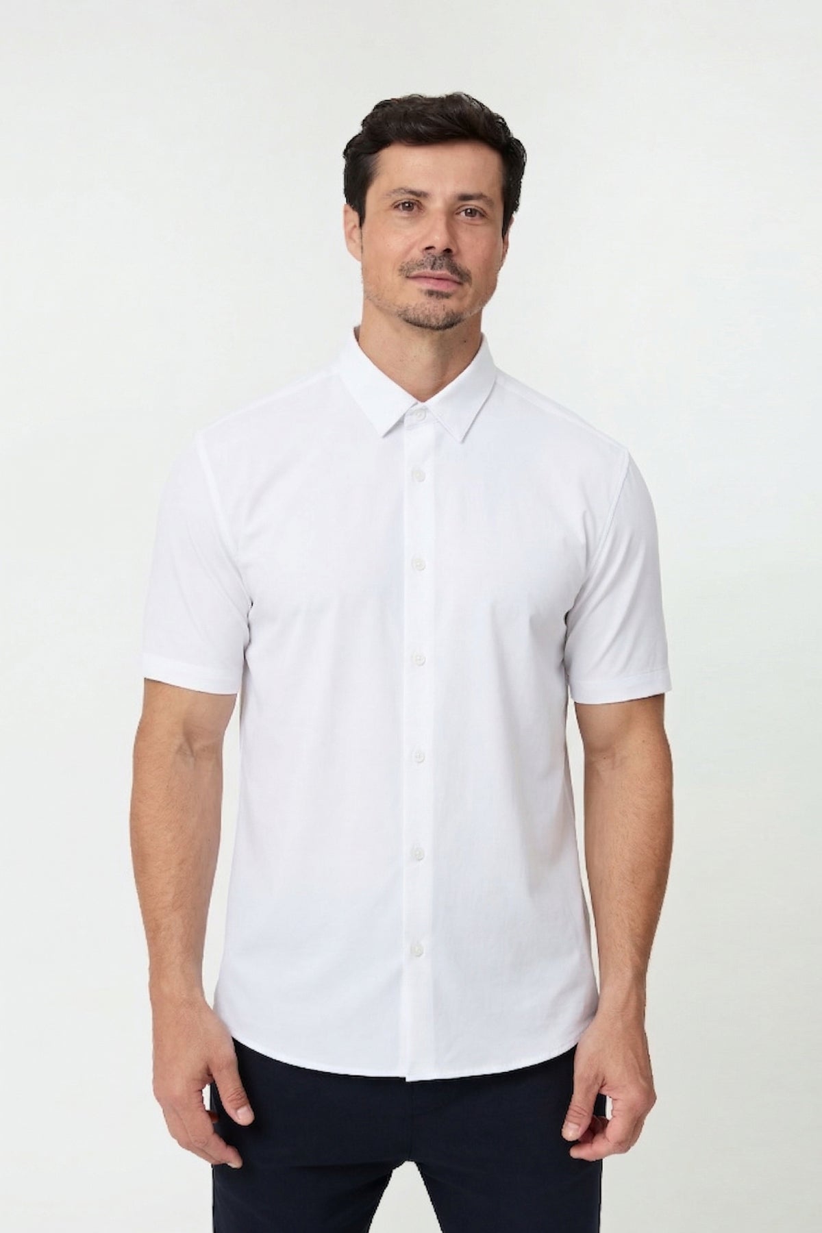 Camisa Social Anti-Amassado Flex Manga Curta