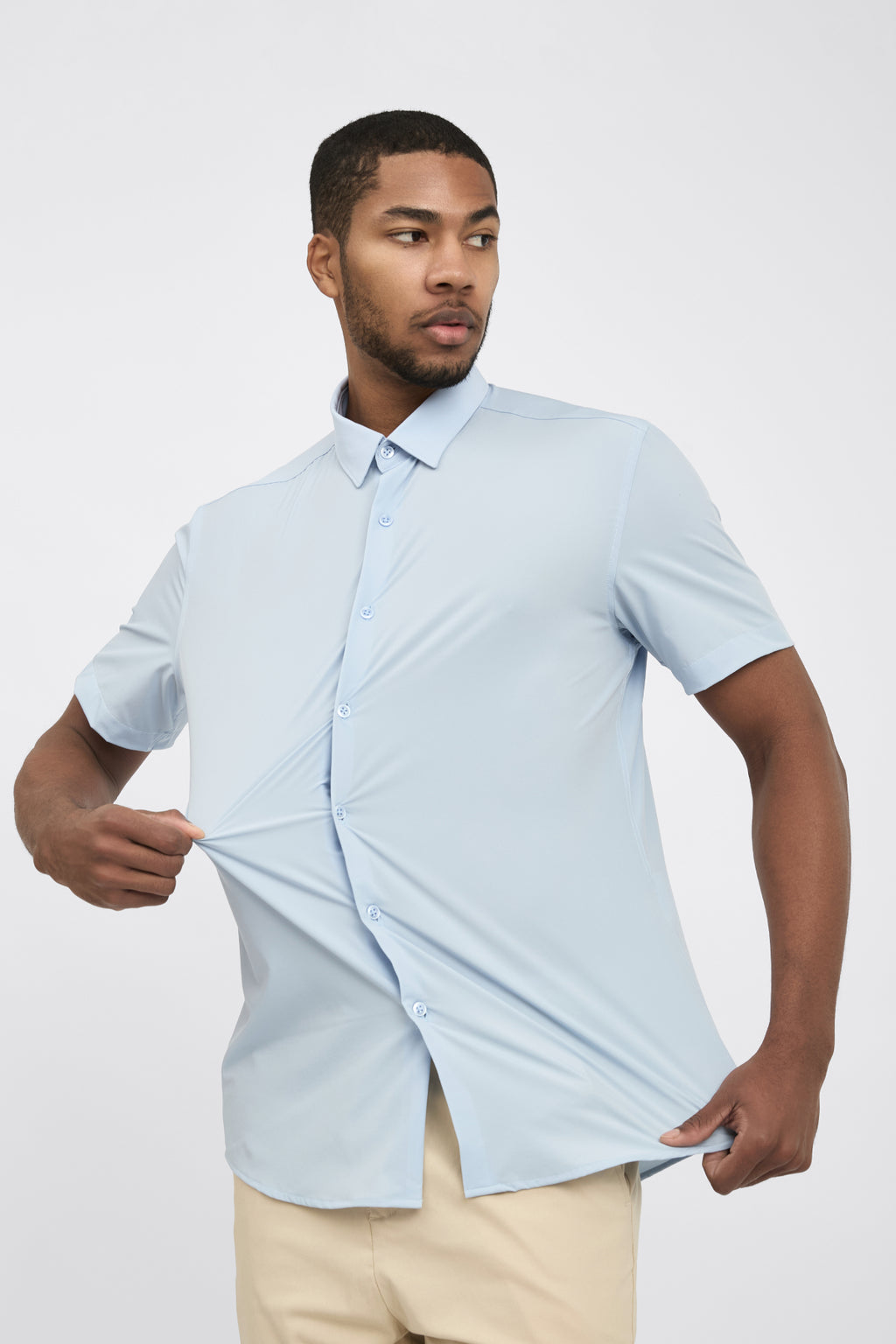 Camisa Social Anti-Amassado Flex Manga Curta