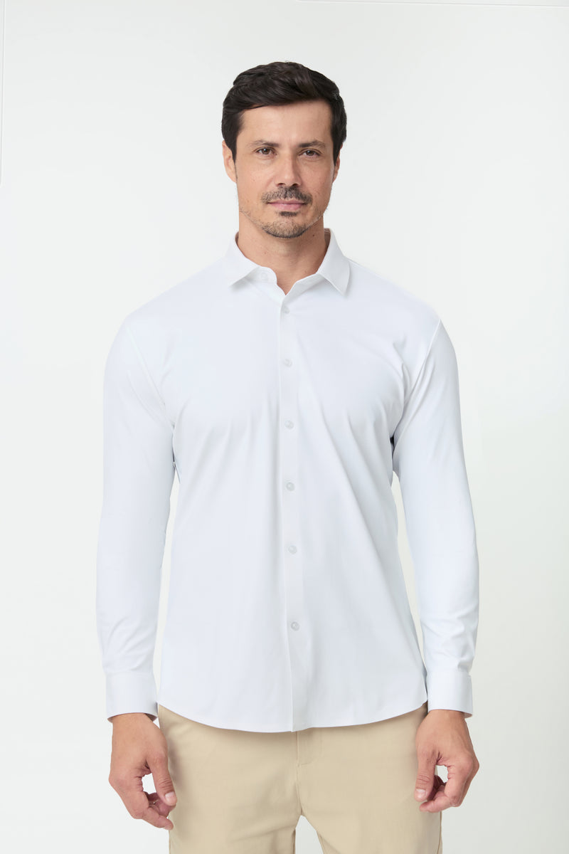 Camisa Social Anti-Amassado Flex Ultra — Branco