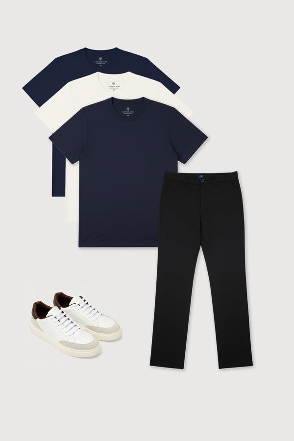 Kit 3 Camisetas Suedine + Calça Ultra + Tênis Flow