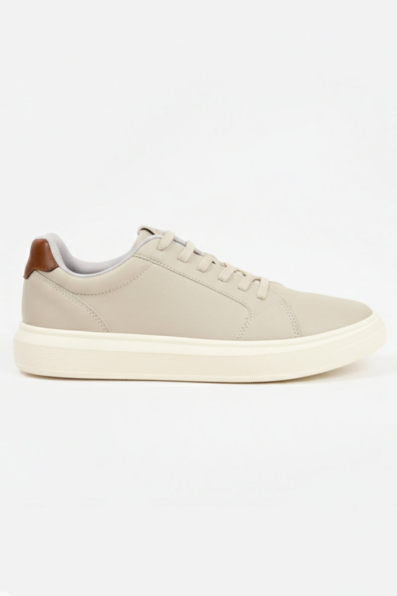 Tênis Casual Masculino Easy — Gelo / Caramelo