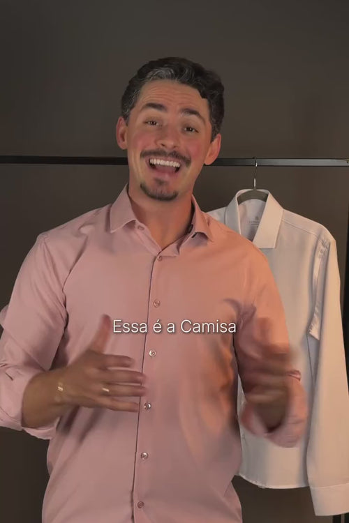Camisa Social Anti-Amassado Gola Italiana em movimento